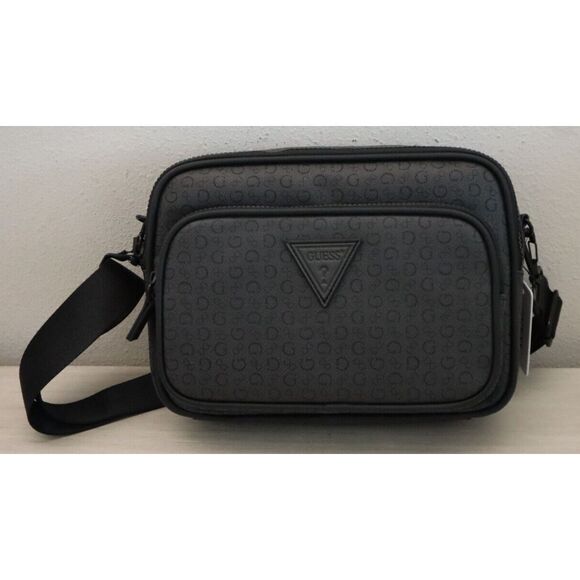 Guess SG910091 Charcoal Black Signature G Pebbled Lucius Crossbody/Shoulder Bag - Picture 6 of 11